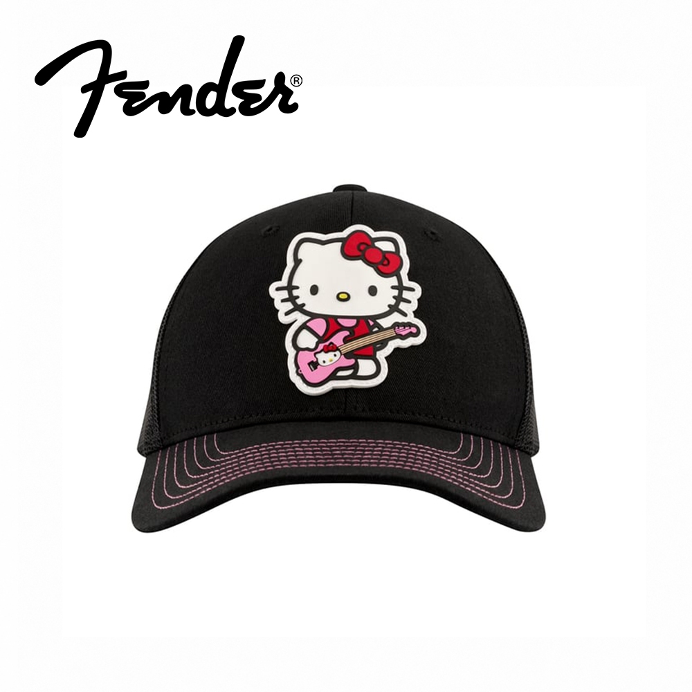 【預購】Fender x Hello Kitty Black Logo Hat 聯名款網眼帽【敦煌樂器】, , large