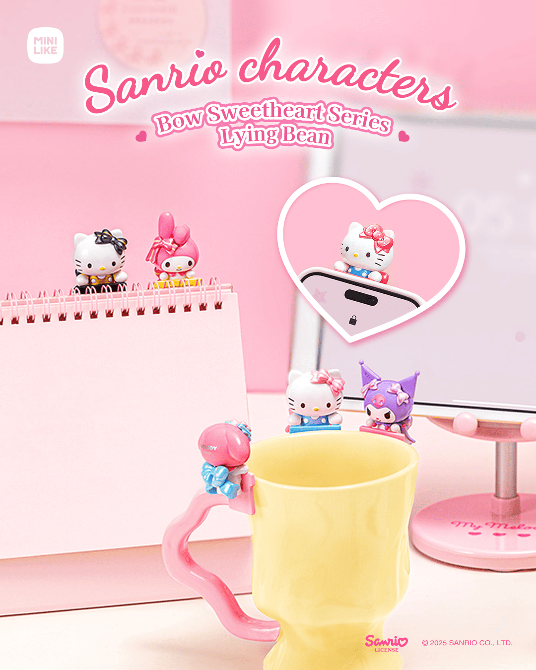 【際洋文化】Sanrio characters蝴蝶結甜心系列趴趴萌趣豆, , large