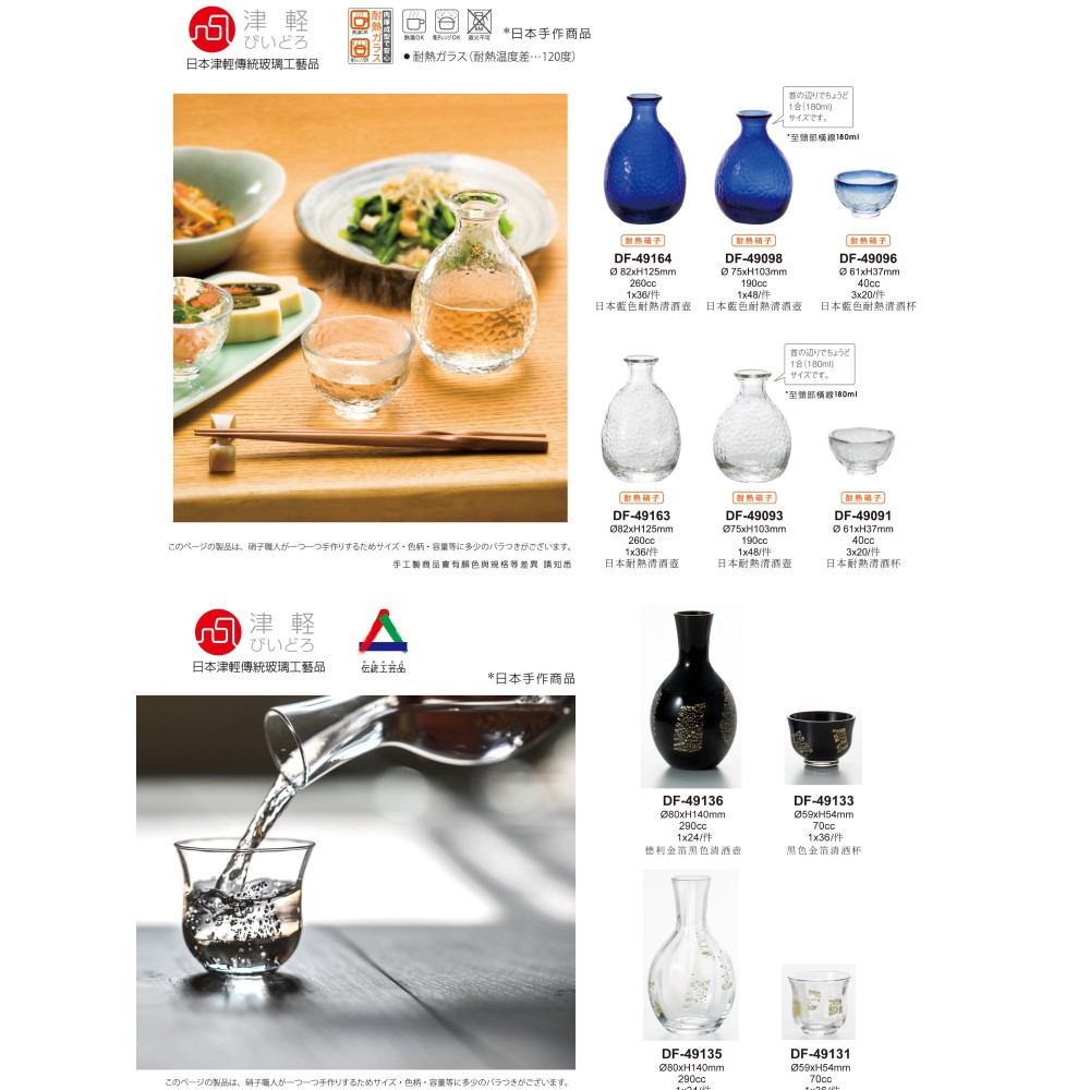 日本津輕 黑色金箔清酒壺 290ml 德利 1入 金益合玻璃器皿, , large