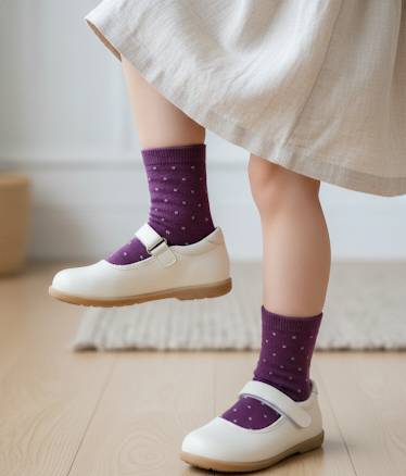 [凱美棉業]  MIT台灣製 純棉1/2止滑童襪 水玉點點款 13-16cm 12雙組 隨機出色, , large