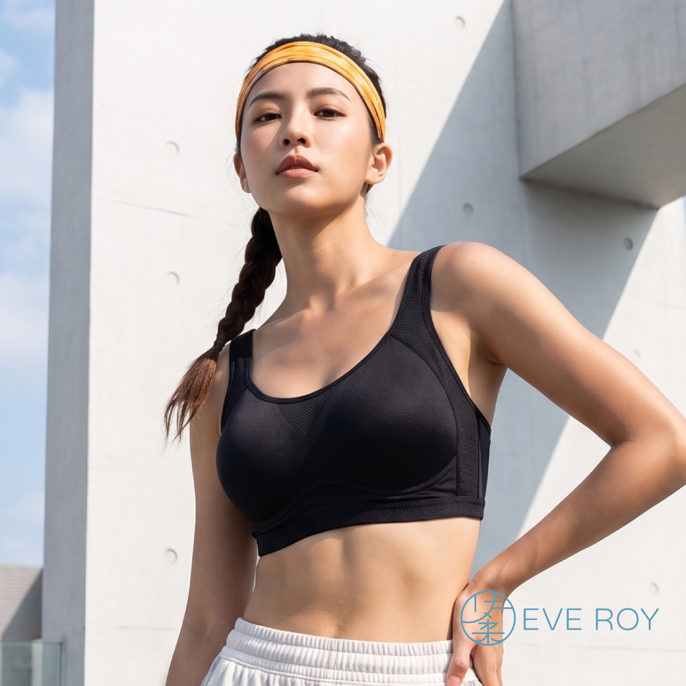 【伊柔 EVEROY】透氣無鋼圈防走光輕運動M-3XL內衣 W013-63 黑色, , large