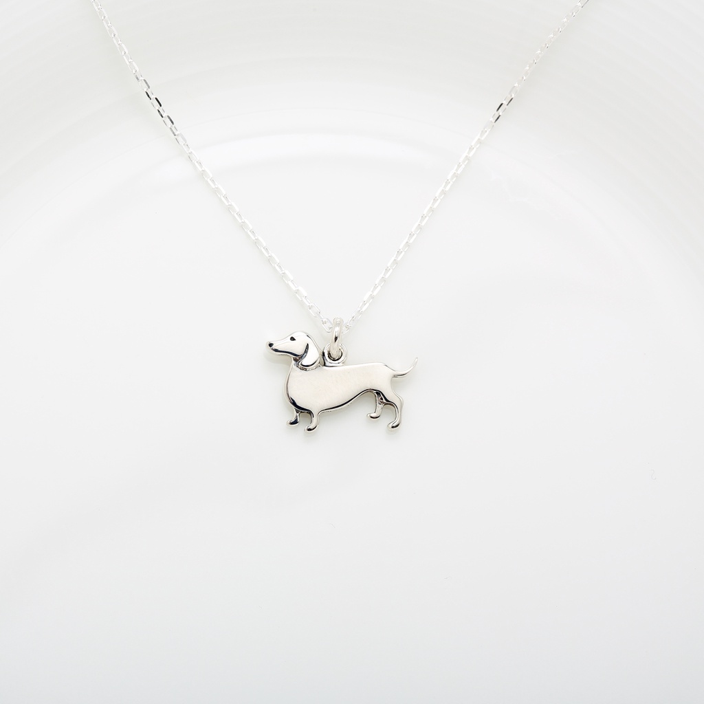【Angel & Me】Cute Dachshund Dog s925 sterling silver necklace Birthday gift, , large