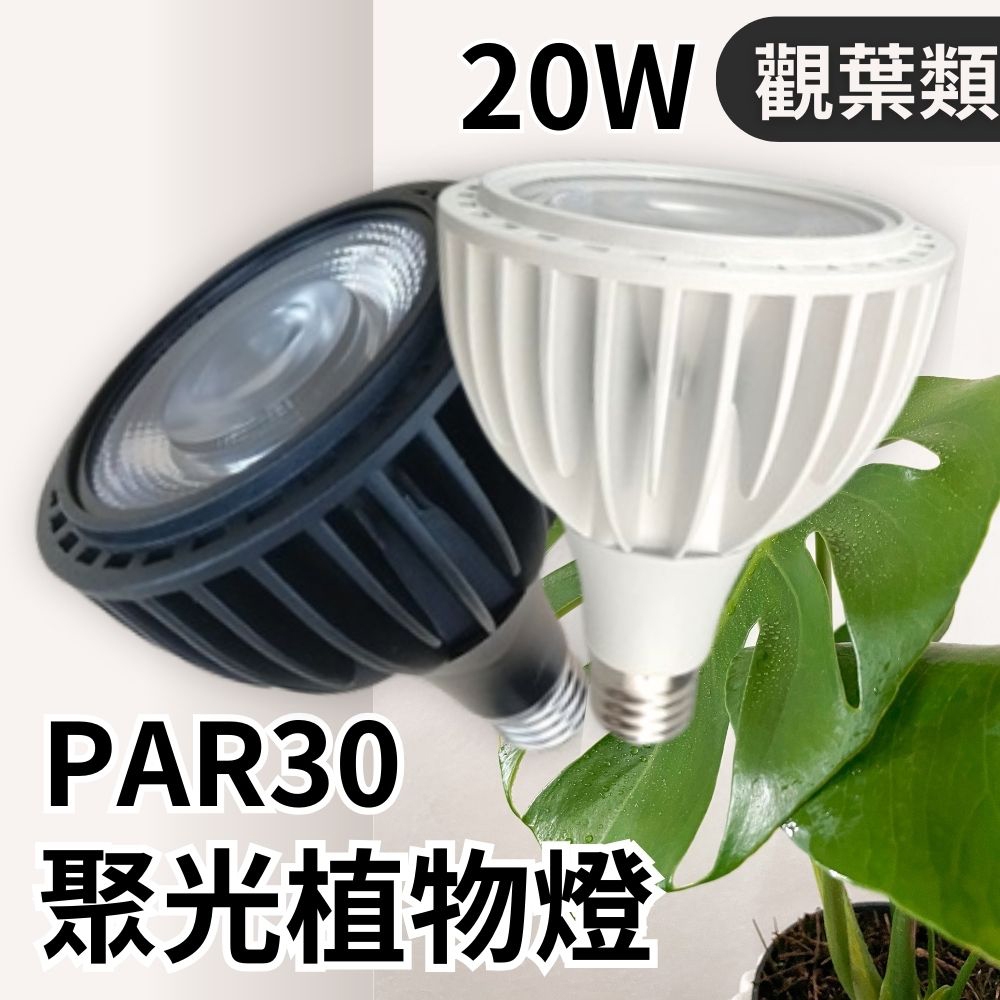 【君沛植物燈】嚴選 2400K黃光 PAR30 LED 20W 聚光燈泡(K2光譜) 適用於觀葉植物, , large