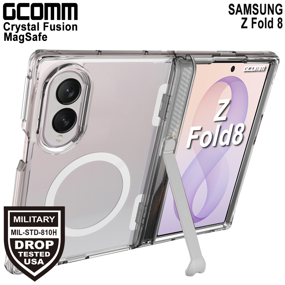GCOMM 三星 Z Fold8 磁吸晶透金屬支架防摔殼 Crystal Fusion MagSafe, , large