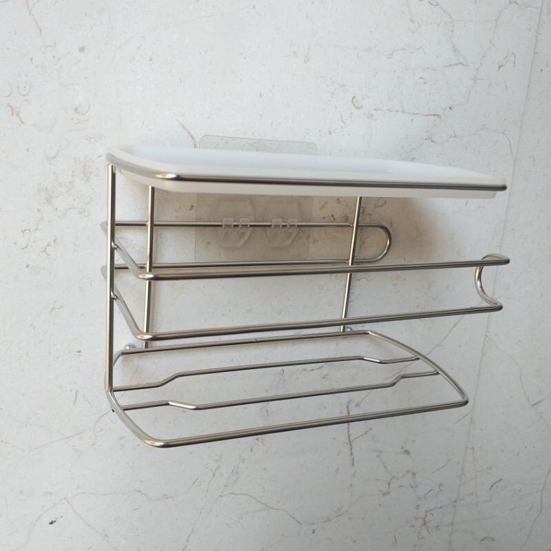 [Beargood sticker] Roll Paper Holder / Toilet Paper Rack with Shelf, , large