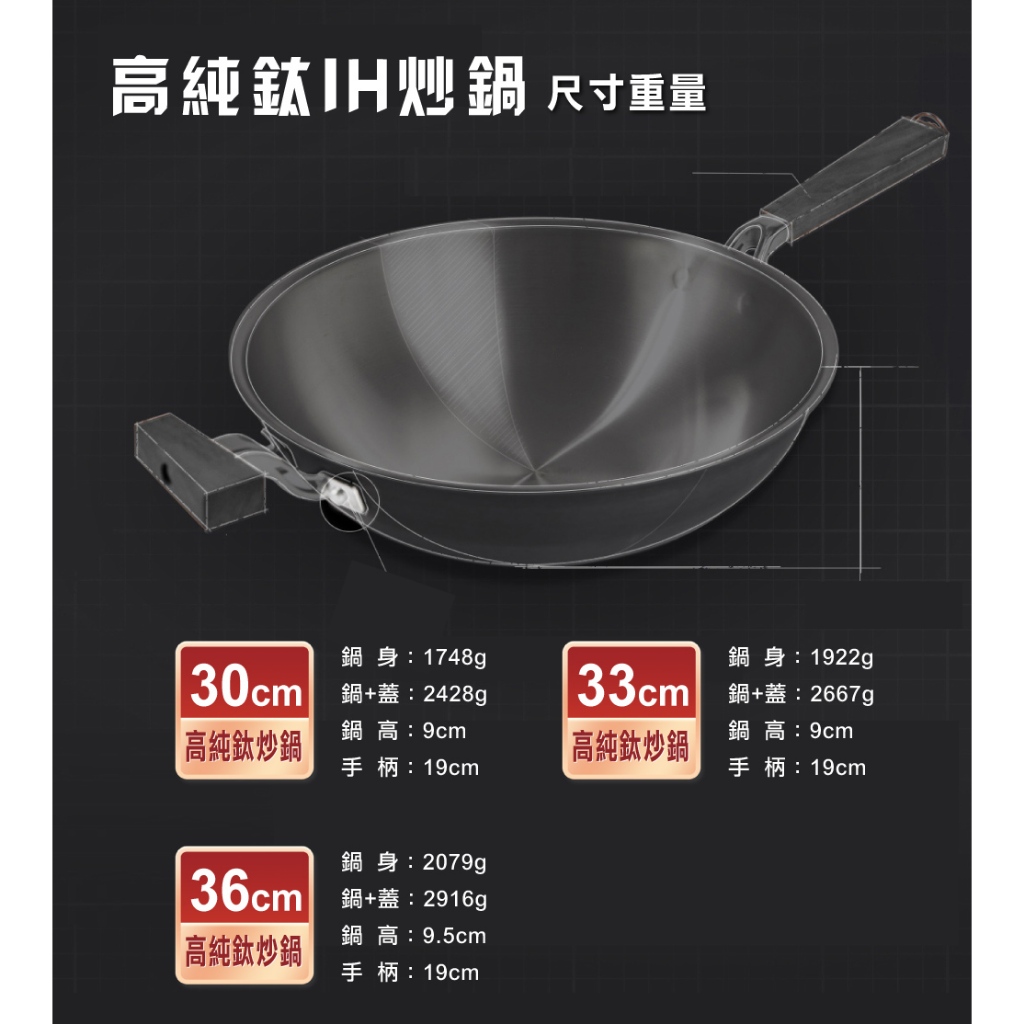 【美國MotherGoose 鵝媽媽】高純鈦鍋99.94%物理性不沾鍋IH導磁炒鍋36cm 鈦鍋 鈦金鍋 鈦炒鍋, , large