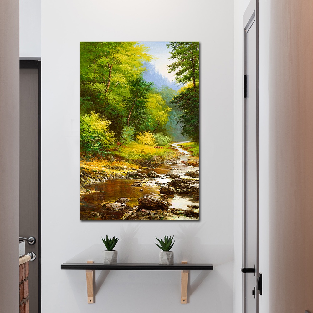【御畫房】綠林風光 國家一級畫師手繪油畫60&times;90cm(VF-25), , large