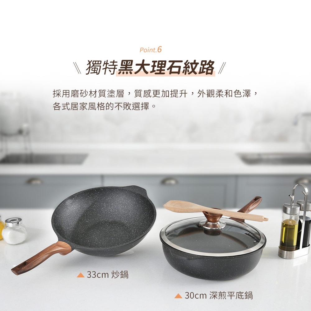 【美國MotherGoose鵝媽媽】皮克超銀石 IH導磁超硬膜 不沾深平底鍋20cm, , large