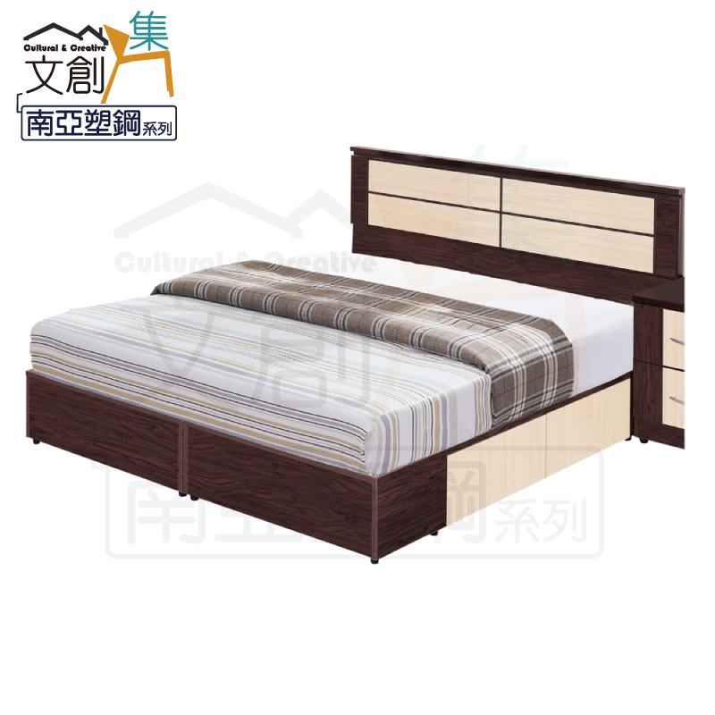 【文創集】杜亞 環保5尺雙人南亞塑鋼收納床台組合(客約商品), , large