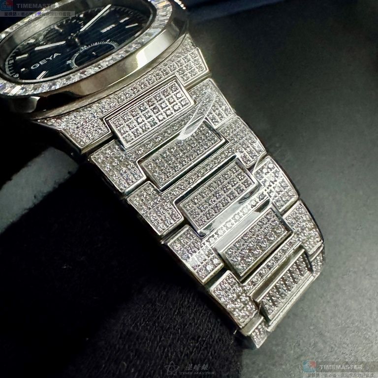 [星晴錶業]GEYA手錶,44mm,G78183GWB寶藍色錶面銀錶殼銀色精鋼錶帶款, , large