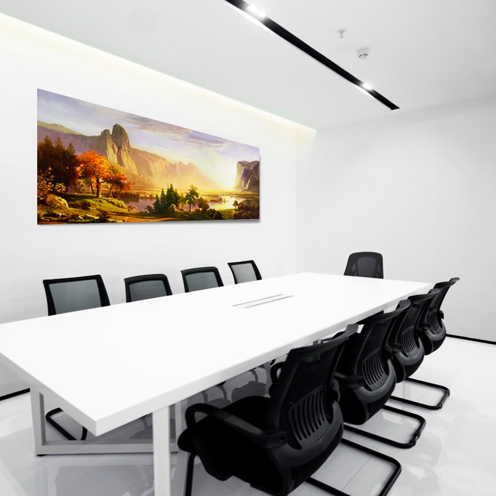 【御畫房】湖邊美景 國家一級畫師手繪油畫60&times;120cm(VF-54), , large