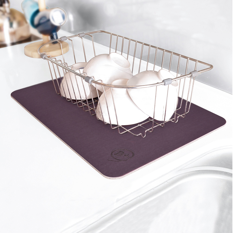 【Monster】 Soft Diatomaceous Earth Absorbent Sink Draining Mat (45x30cm) &ndash; Blue Violet, , large