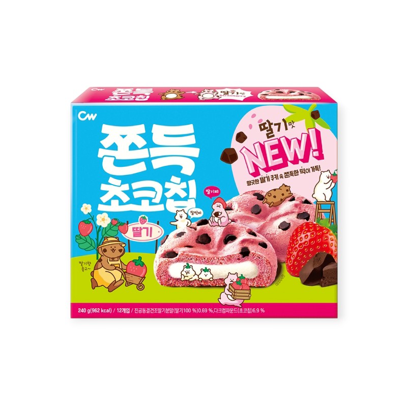 CW可可豆草莓風味麻糬餅, , large