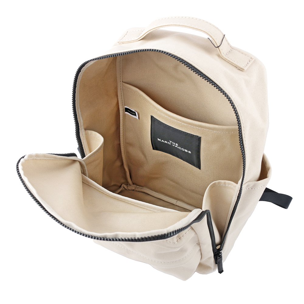 Marc Jacobs The Backpack 帆布雙拉鍊方形後背包/米色, , large