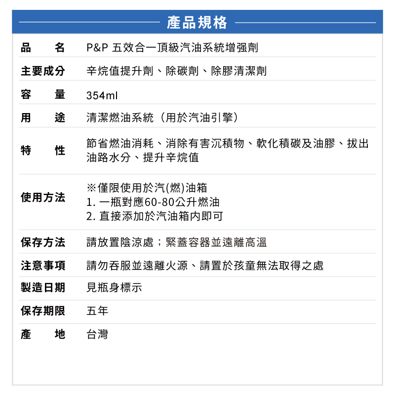 PP五效合一頂級汽油系統增強劑, , large