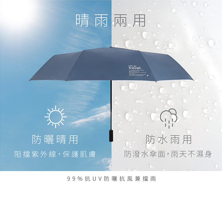大傘面全遮光黑膠布自動摺疊傘-27吋-珊瑚橙-1支, , large