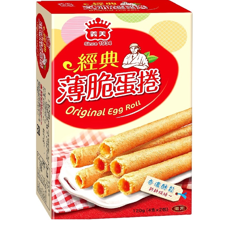 義美薄脆蛋捲(經典原味)120g, , large