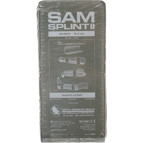 【SAM】SAM SPLINT 美國戰術骨折夾板副木（可塑型鋁芯｜急救固定）, 碳綠,36吋, large