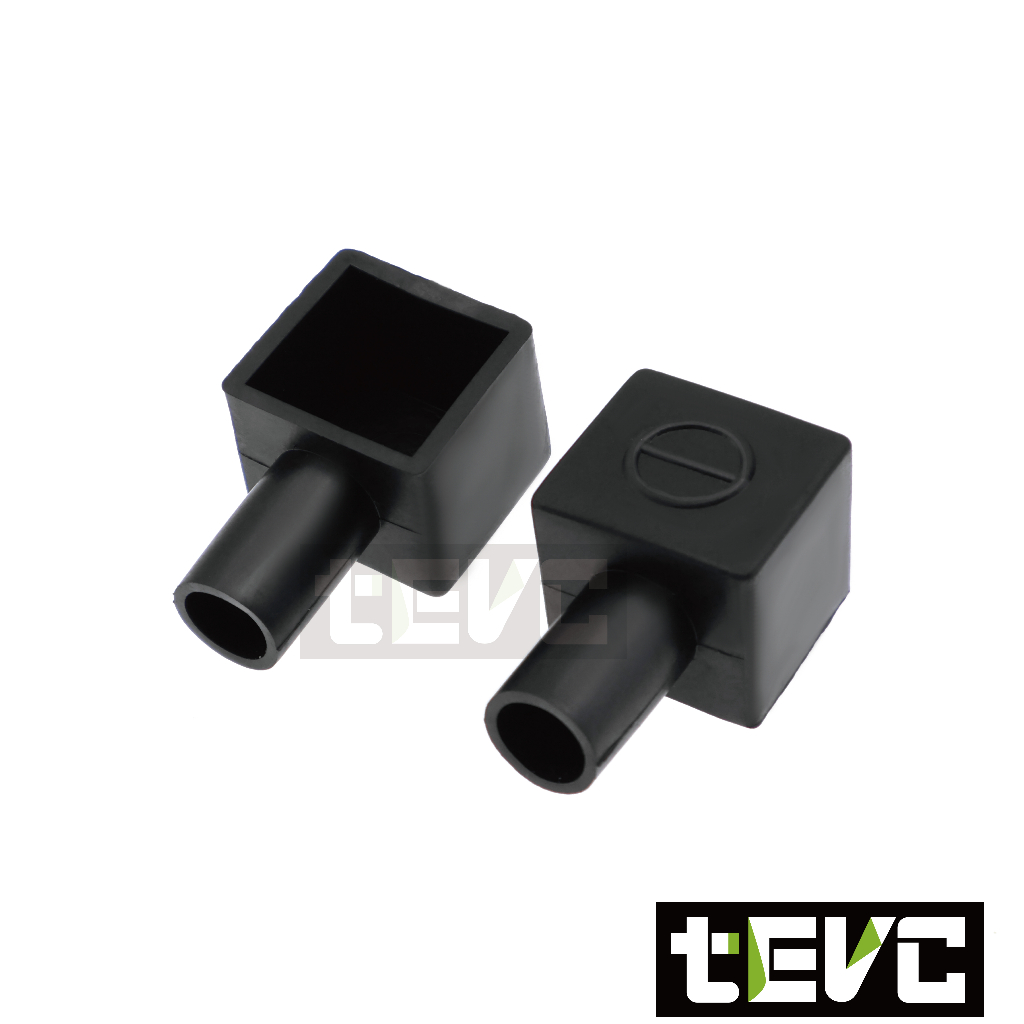 《tevc》BK005 電瓶保護 絕緣保護套 橡膠套 防塵蓋-紅，黑(一對), , large