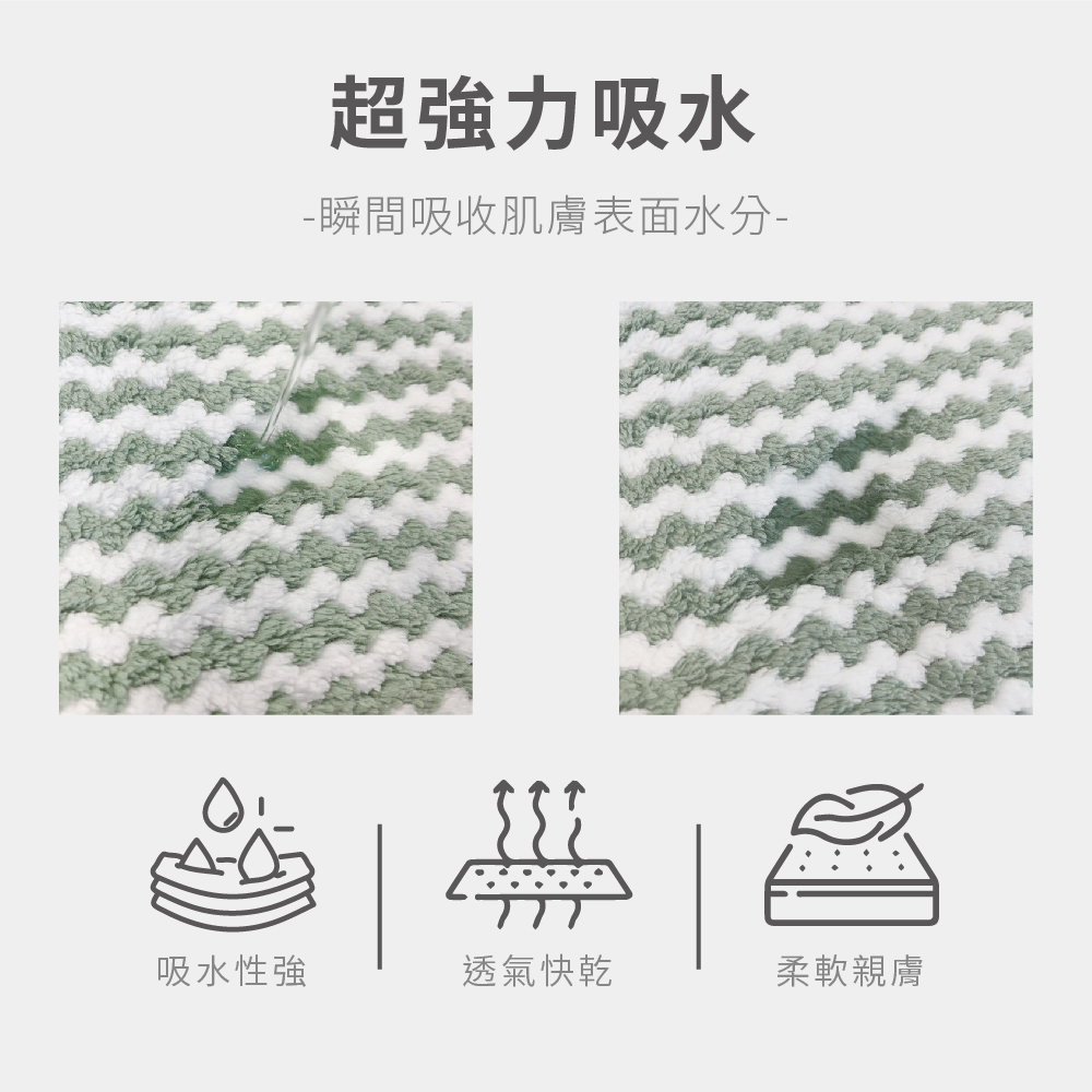 百特兔親水柔膚條紋浴帽_綠色, , large