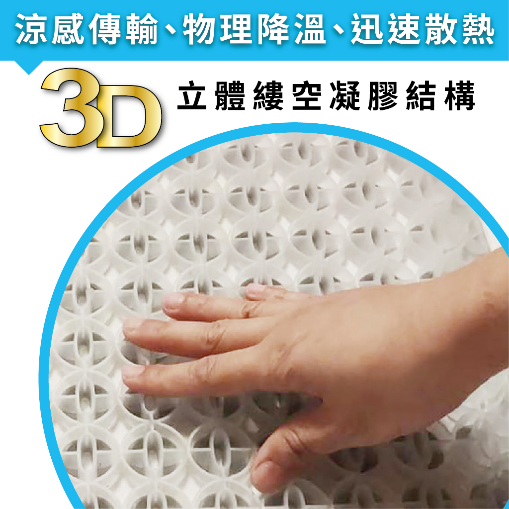 [威力車坊]【Relass】3D立體凝膠沁涼紓壓座墊-卡其米, , large