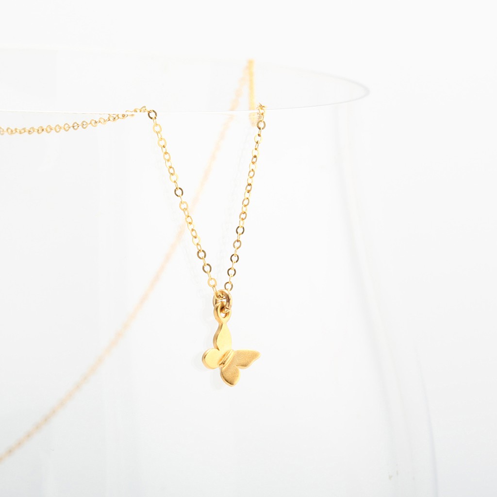 【Angel & Me】Butterfly s925 sterling silver 24k gold plated necklace gift, , large