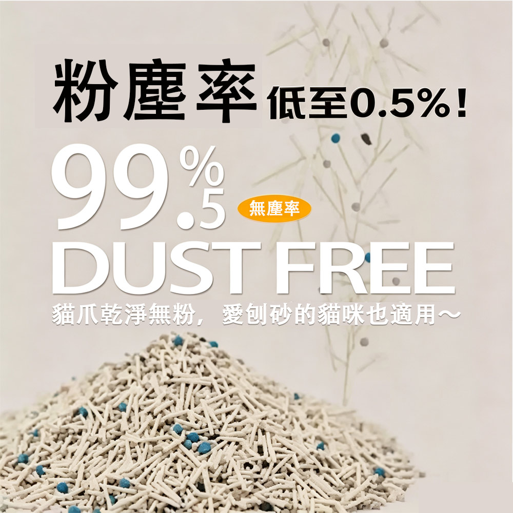 【HABABY環安家居】重強除臭混合貓砂 零甲醛低粉塵 1.5mm 豆腐膨潤土貓砂 2.5kg（多貓適用，森系淡香）, , large