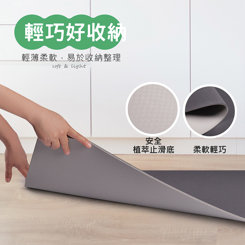 【怪獸】rubber anne 30秒瞬吸 軟式珪藻土廚房吸水地墊 (120x50cm) -藍紫直角, , large