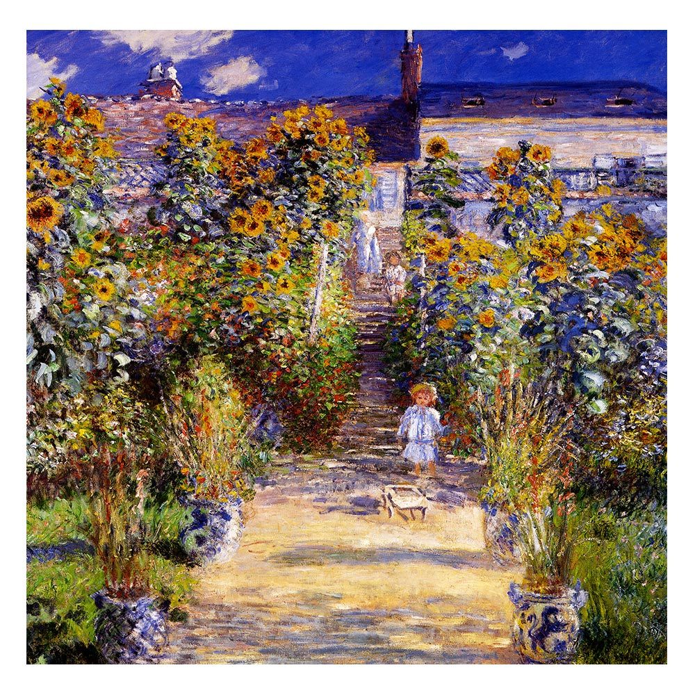 【御畫房】莫奈的花園 國家一級畫師手繪油畫80&times;80cm(VF-171), , large