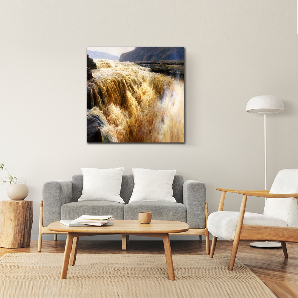 【御畫房】黃河頌 國家一級畫師手繪油畫80&times;80cm(VF-70), , large
