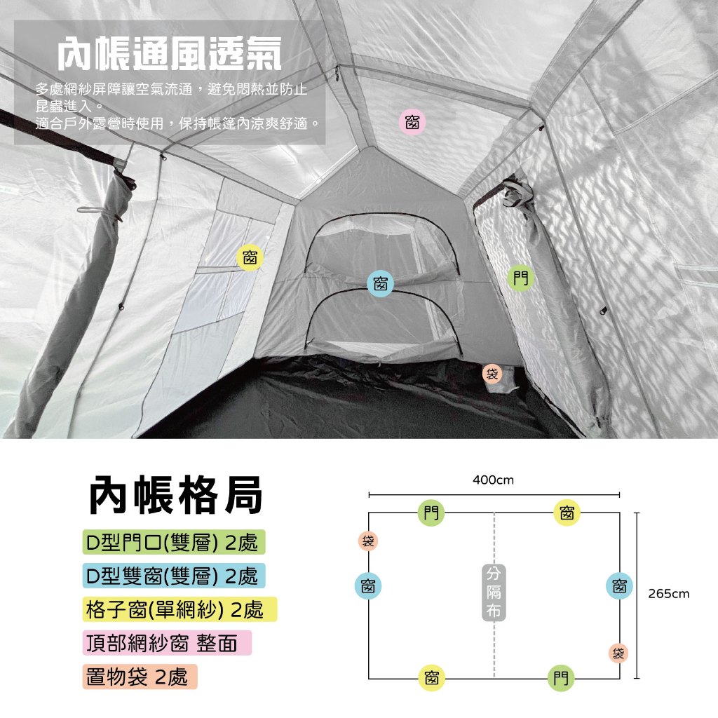 【Treewalker 萊茂】山嶺黑膠自動帳 (4-8人), , large