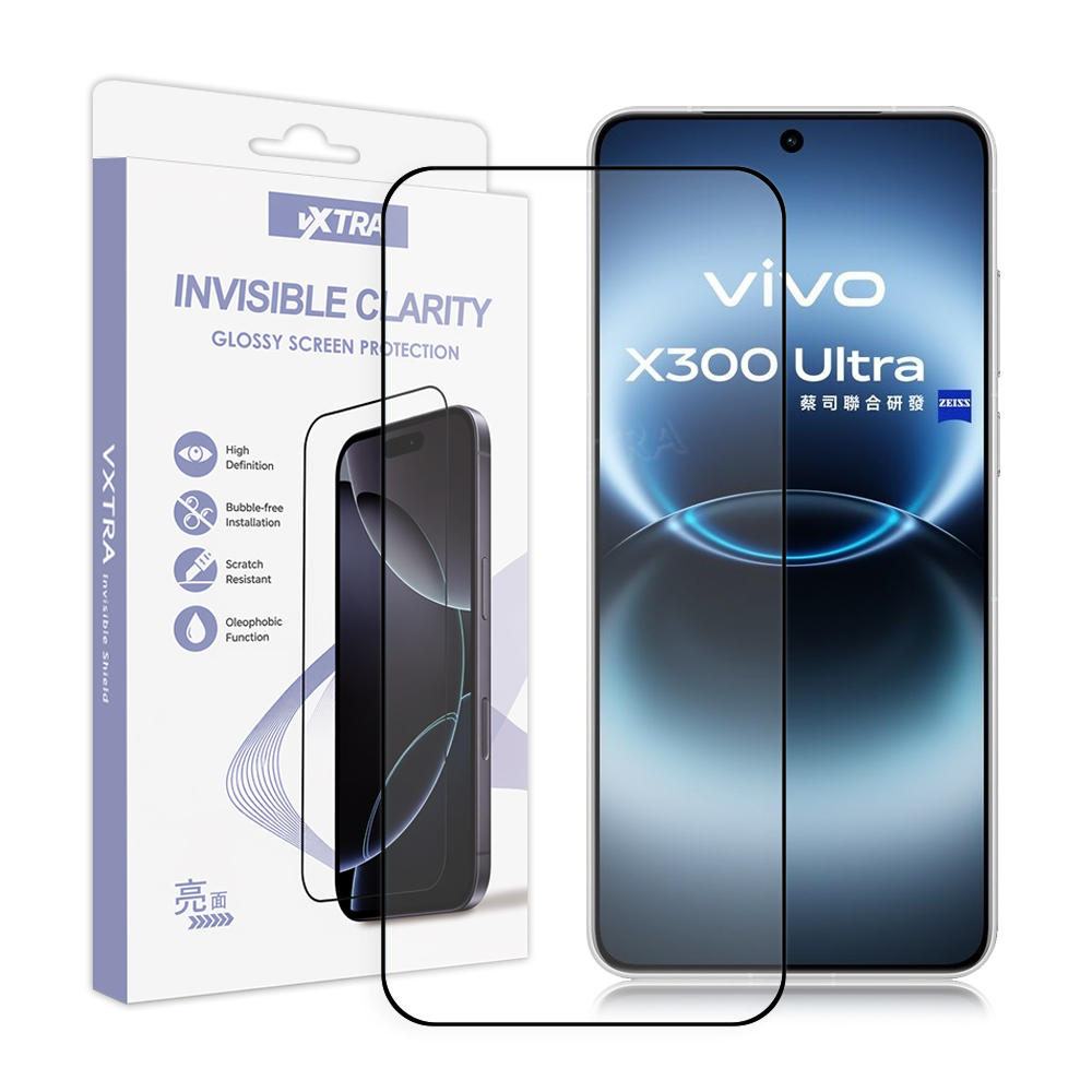 VXTRA 全膠貼合 vivo X300 Ultra 滿版疏水疏油9H鋼化頂級玻璃貼 保護貼(黑), , large
