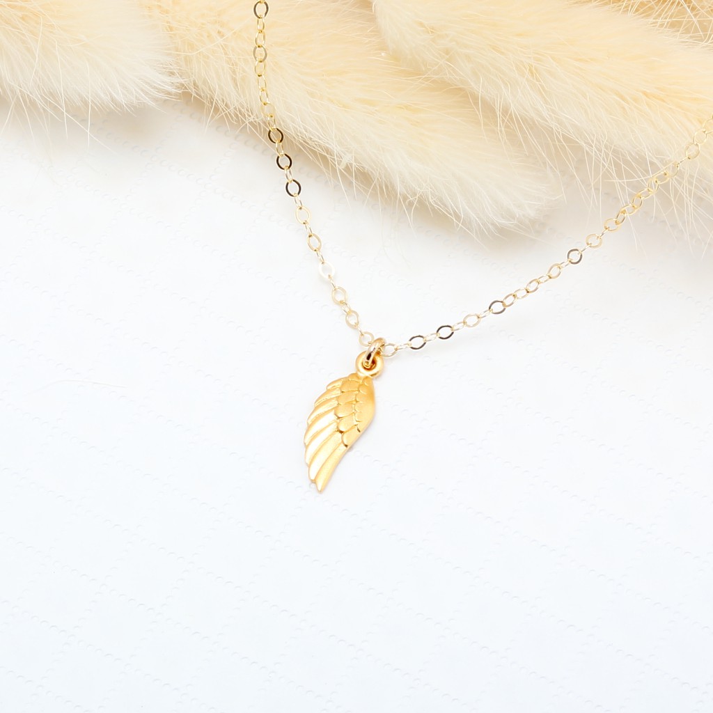 【Angel & Me】Angel Wing s925 sterling silver 24k gold plated necklace gift, , large
