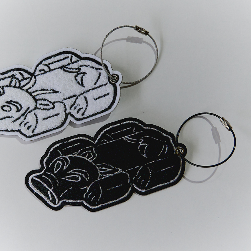 9 Pigs Embroidered Keychain, , large
