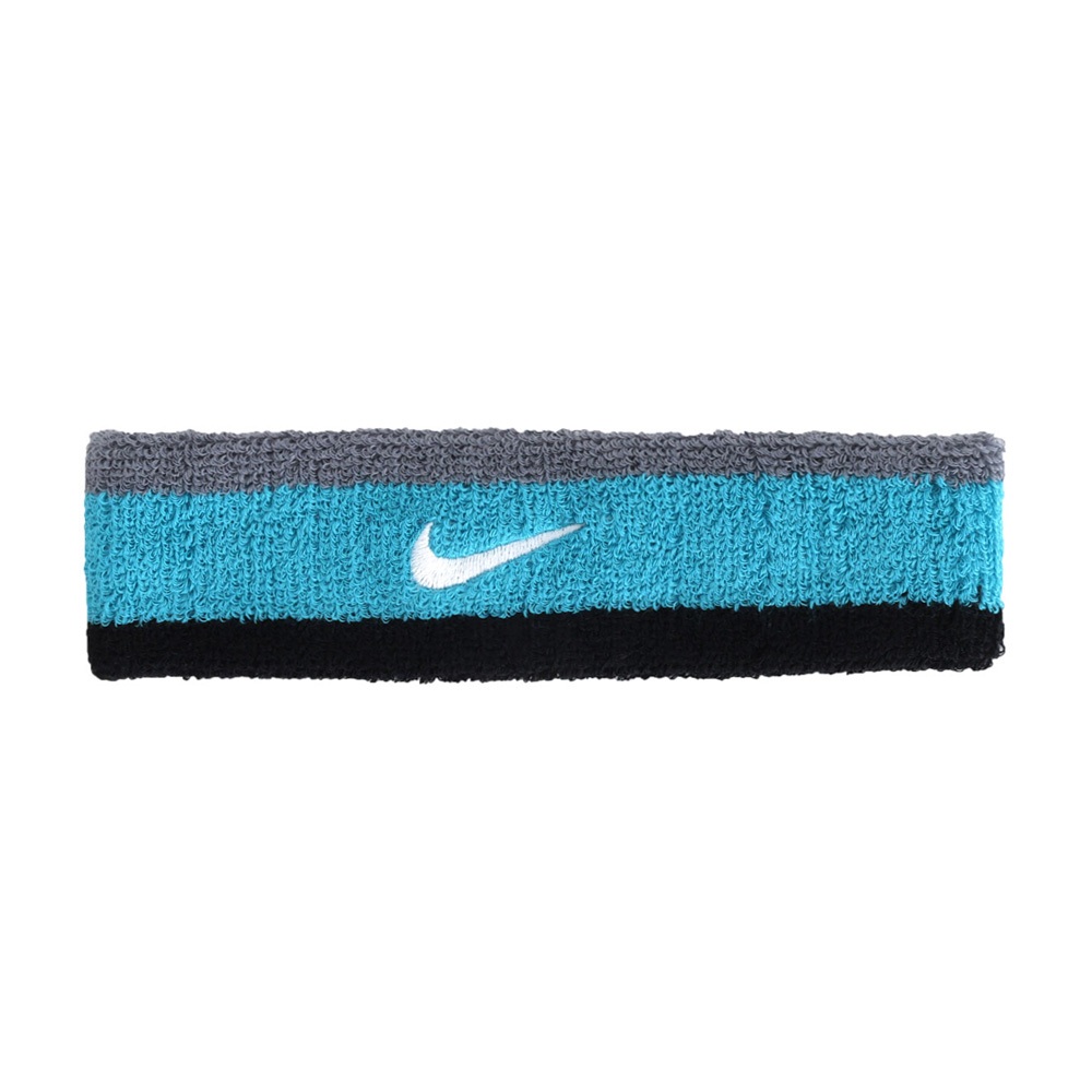 NIKE SWOOSH 頭帶 止汗髮帶 健身 訓練 跑步 籃球 運動 時尚 吸汗 乾爽 透氣 彈性 柔軟 舒適 灰藍黑, , large