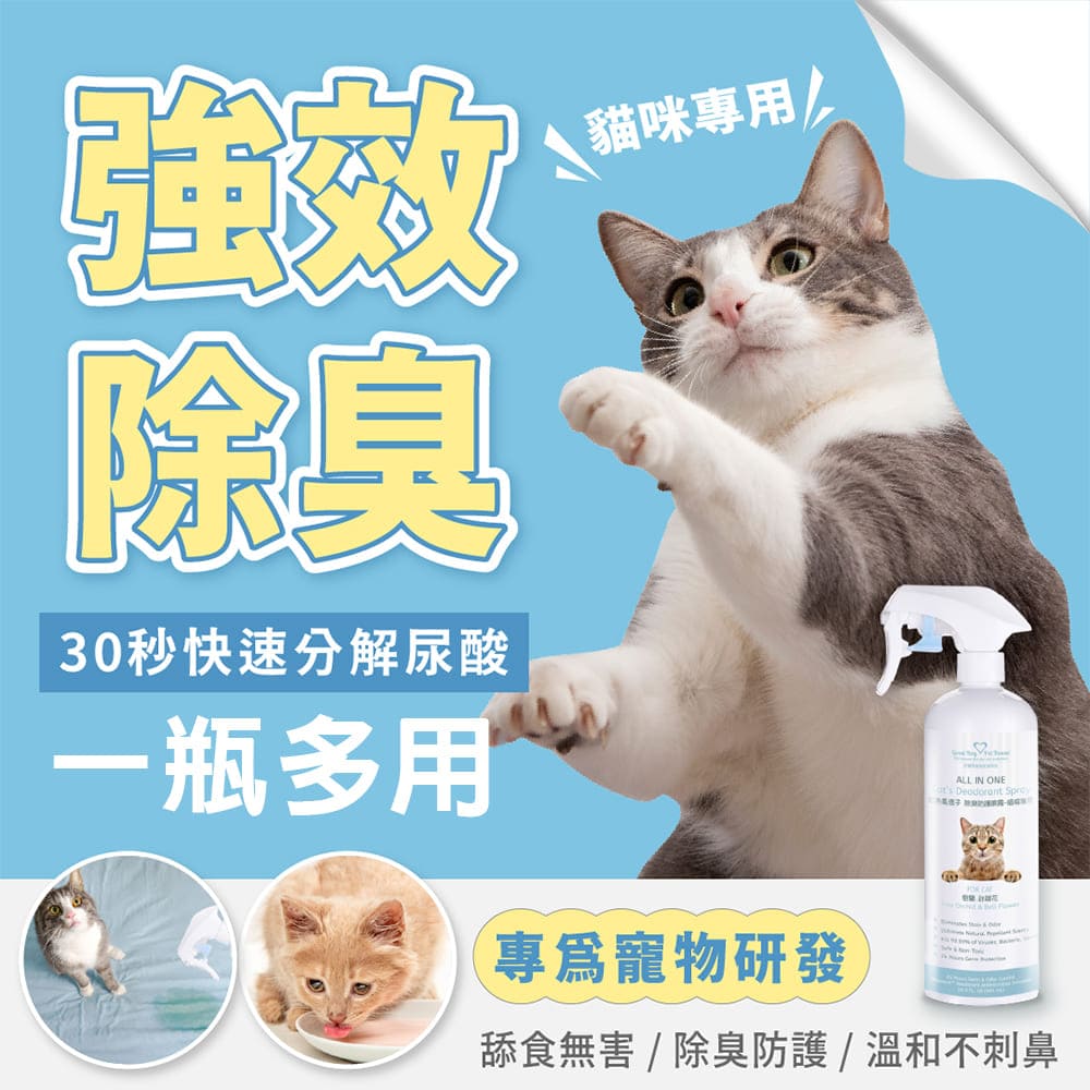 [GBPH好寶貝] ALL IN ONE 法國香氛貓咪除臭防護噴霧 寵物除臭噴霧 &ndash; 紫色玳玳 500ml, , large