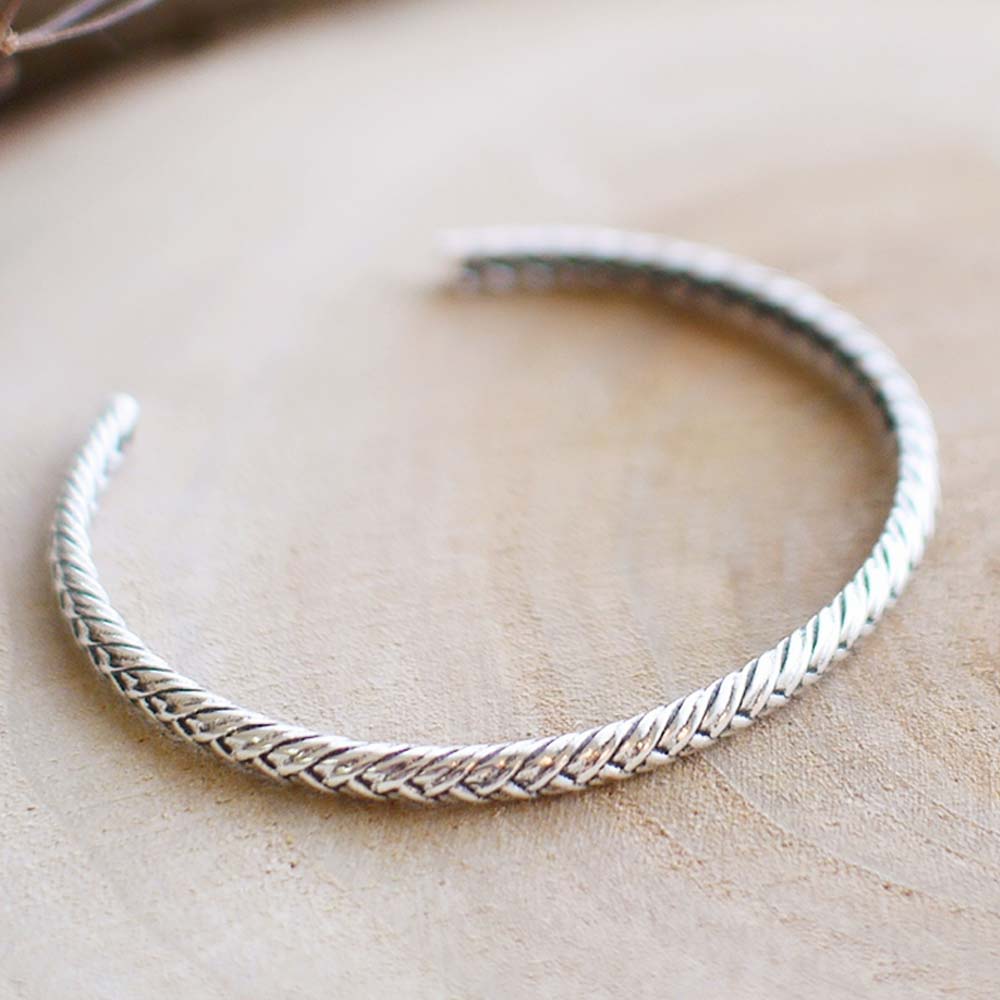 Journey Sterling Silver Bangle, , large