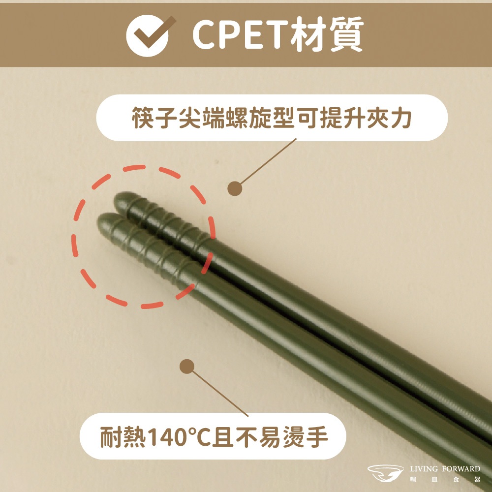 【哩皿食器】台灣製  CPET 潔晶筷22CM, , large
