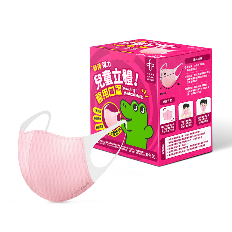 3D  Medical Masks-Kids Pink, , large
