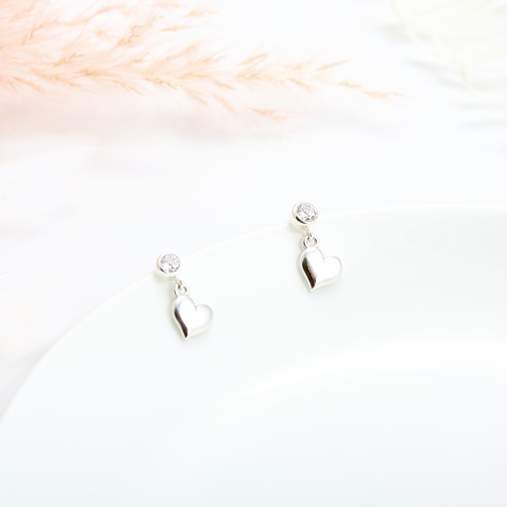 【Angel & Me】Love Heart s925 sterling silver earrings (changeable ear clips) gift, , large