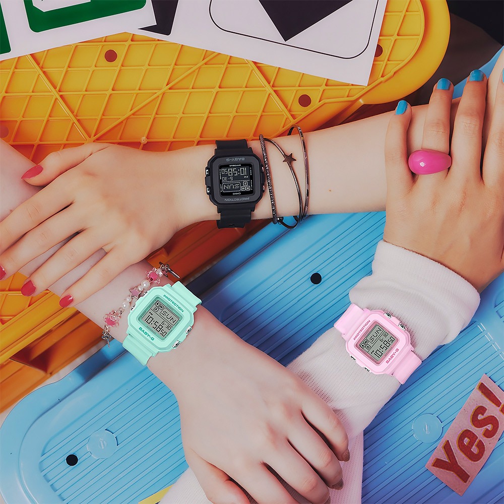 CASIO 卡西歐 BABY-G 單色像素動畫數位手錶-綠 BGD-10-3, , large
