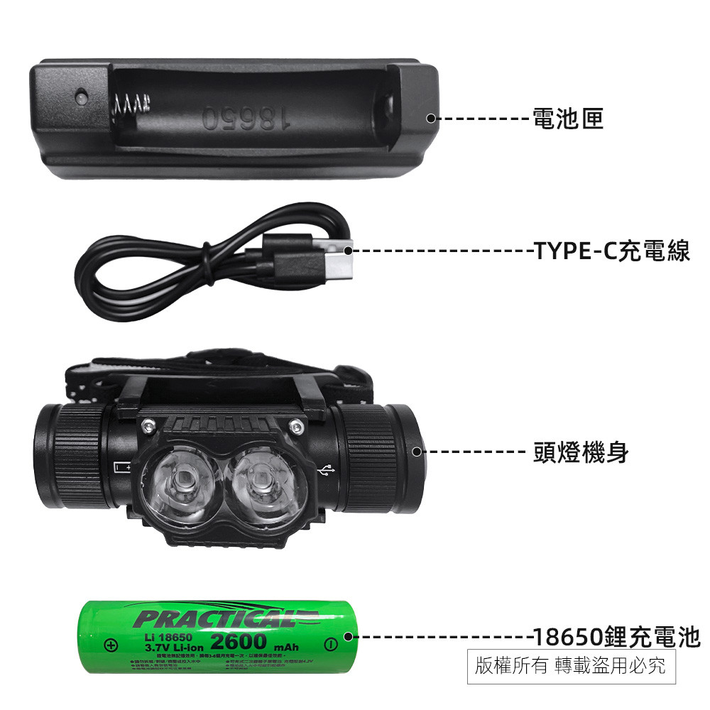 Utility brand T6 headlamp-set PR-AH804 four-stage light source Lightweight Suitable for indoor space construction lighting SOS, , large