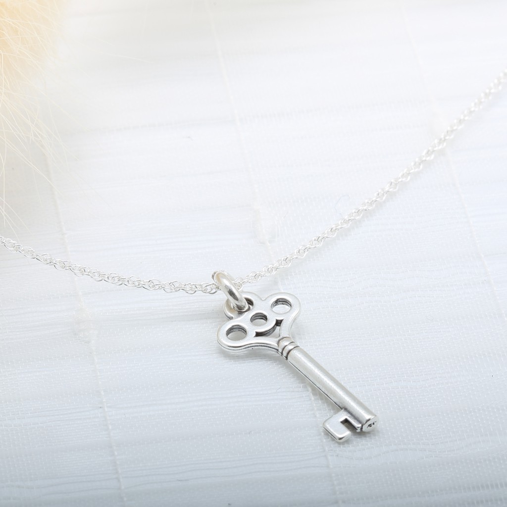【Angel & Me】Key of love Key 925 sterling silver necklace Valentine Day gift, , large