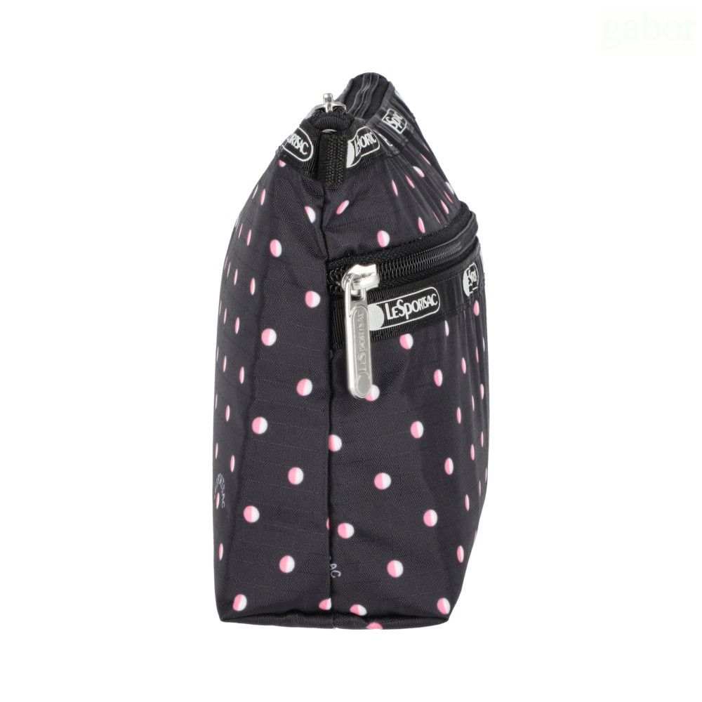 LeSportsac Cosmetic Clutch 雙層拉鍊收納化妝包 送禮-粉色點滴, , large