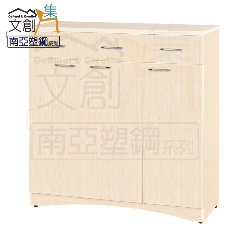 【文創集】奈米 環保3.4尺南亞塑鋼三門三抽鞋櫃(客約商品), , large