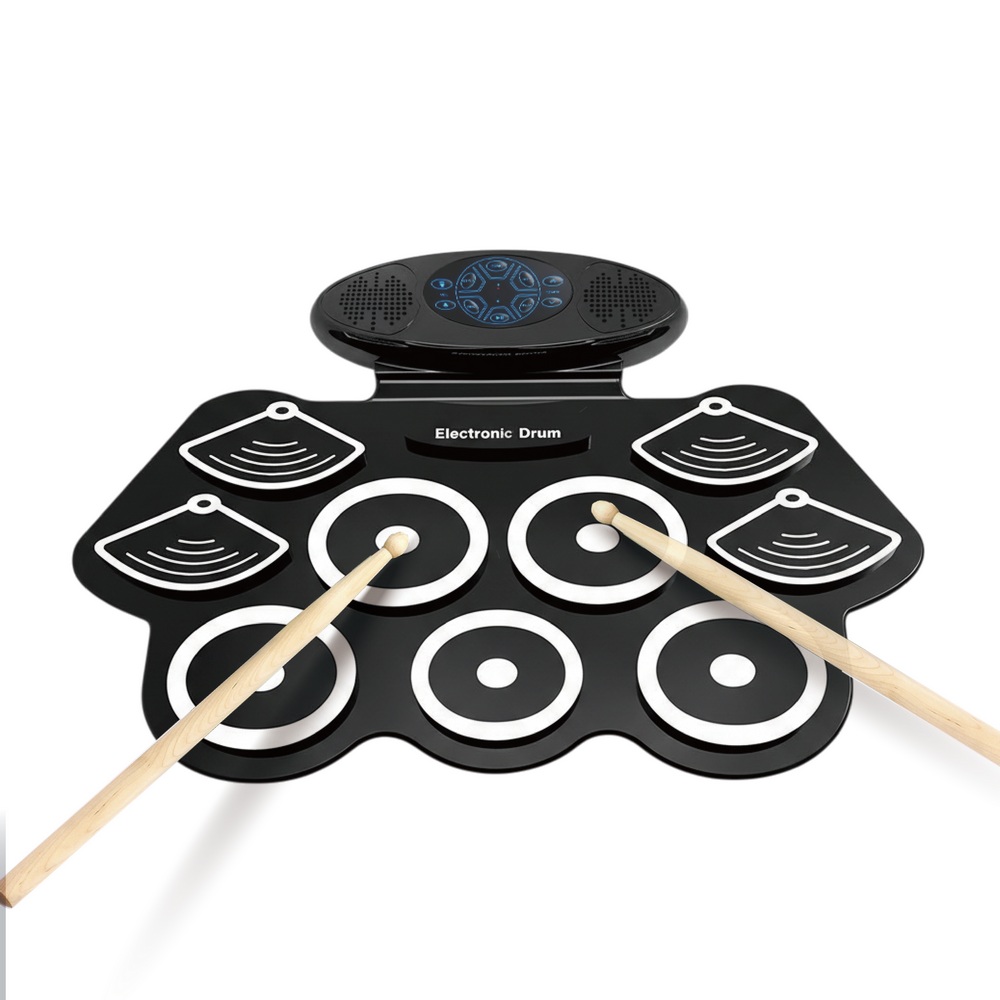 【山野樂器】手捲電子鼓 2026充電版 9音面雙踏板 高品質雙喇叭 24小時超長續航 支援耳機錄音功能, , large
