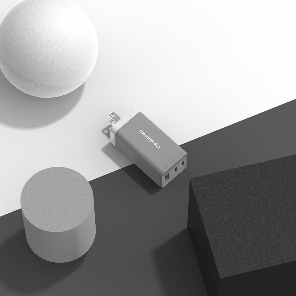 thecoopidea Mini Blocks PD65W GaN 氮化鎵三孔快速充電器(快充豆腐頭) | Lightning線 1.2m | TypeC線 1.2m, , large