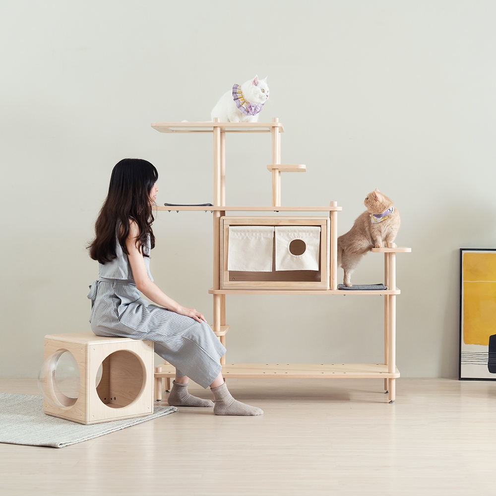 【paipaipets】Bien Bien Cat Tree - Short-Legged Cat Deluxe Jumping Platform, , large