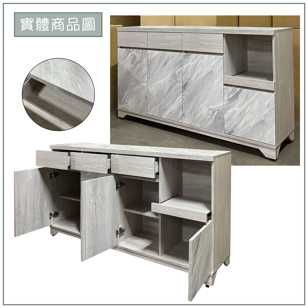 【唯熙傢俱】曼妮白橡色5.3尺餐櫃, , large
