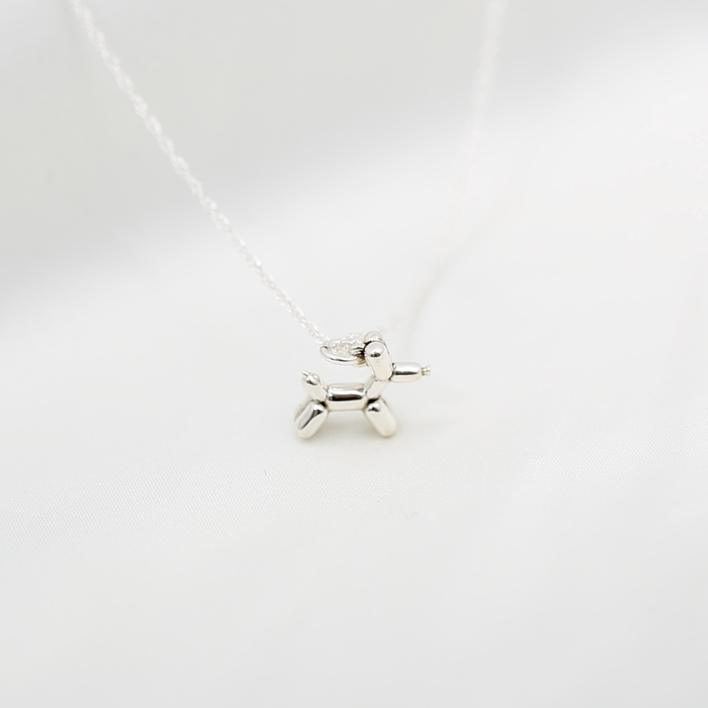 【Angel & Me】Poodle Balloon Dog s925 sterling silver necklace Birthday gift, , large
